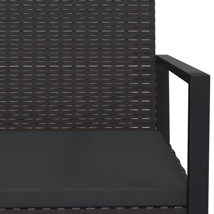 Vidaxl Chaise de jardin en rotin noir avec coussin - Jusqu'à 67% de remise