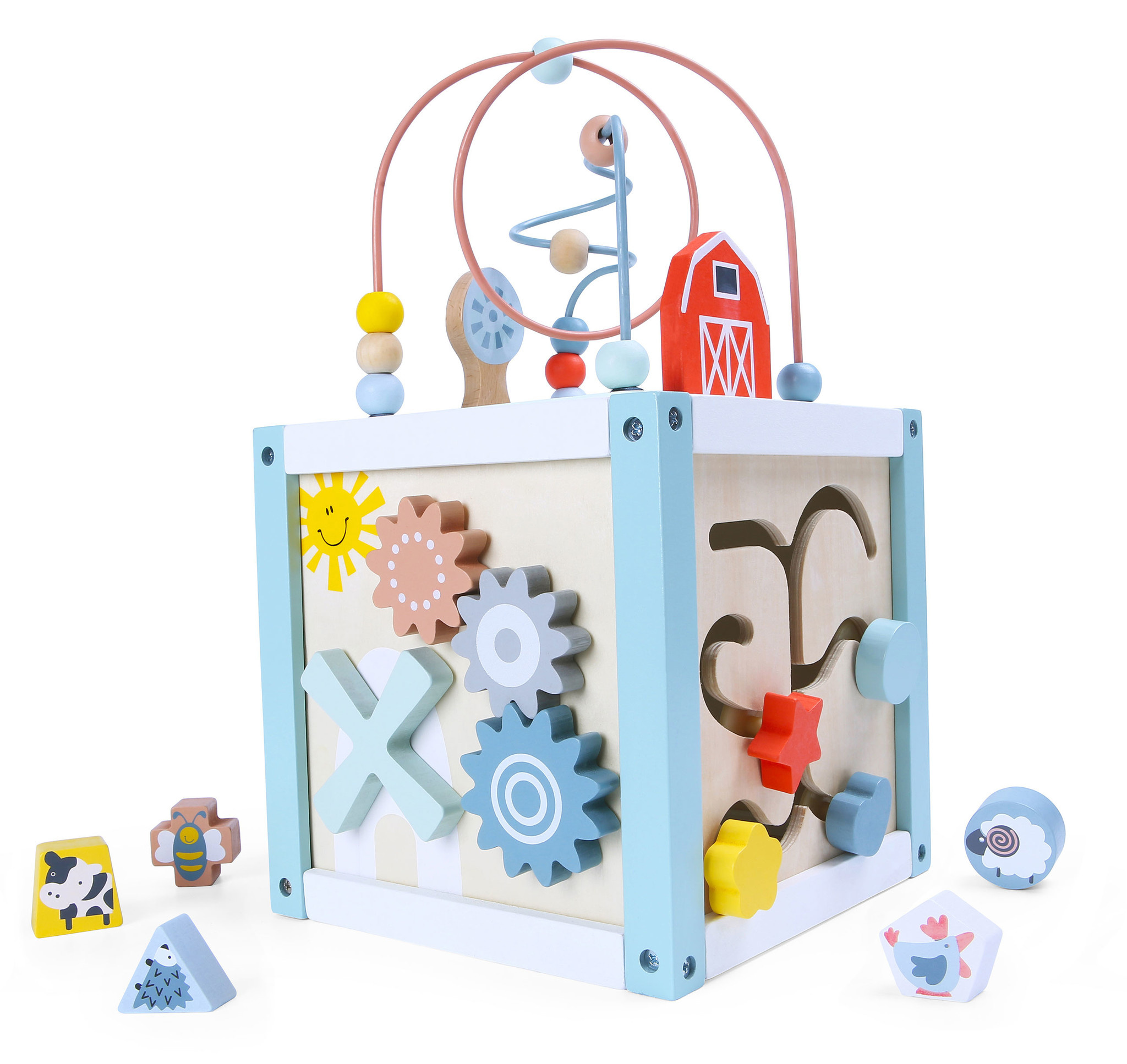 Ecotoys Cube d'activités en bois - Jusqu'à 70% de remise
