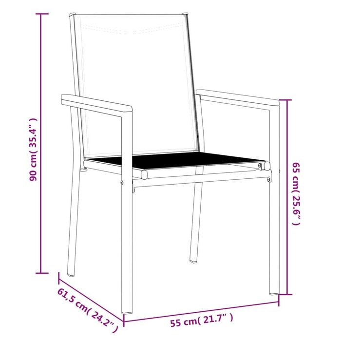 Lot de 2 chaises de jardin élégantes - Noir - Jusqu'à -34%