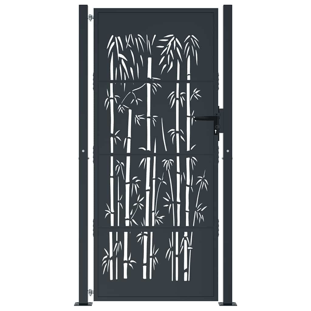 Portillon de jardin motif bambou anthracite 105x205cm - Jusqu'à 35% de remise