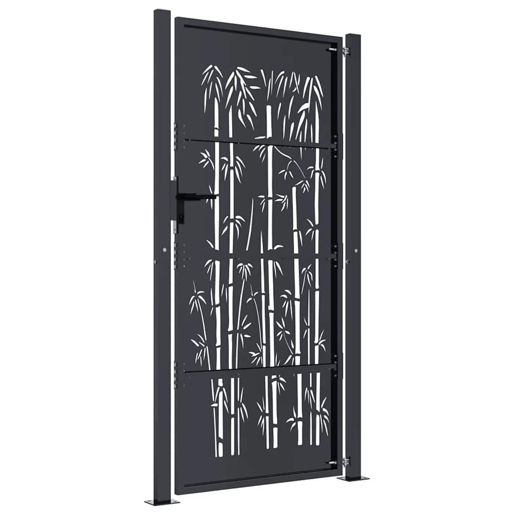 Portillon de jardin motif bambou anthracite 105x205cm - Jusqu'à 35% de remise