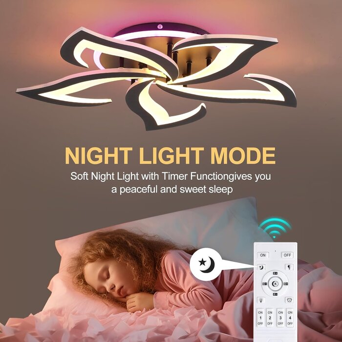 Plafonnier LED 5 pétales 50W noir - Dimmable - Jusqu'à -34% sur l'outlet