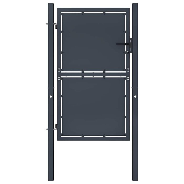 Portillon de jardin acier 100x125 cm gris - Jusqu'à -35%