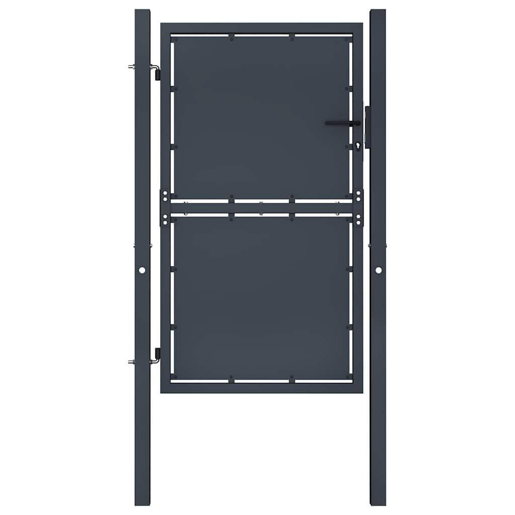 Portillon de jardin acier 100x125 cm gris - Jusqu'à -35%