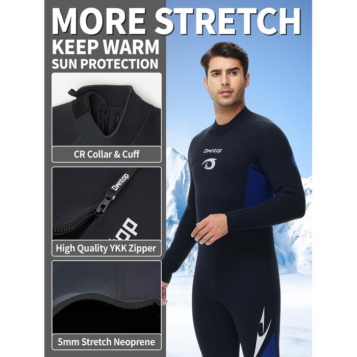 Combinaison de plongée néoprène 5mm - Protection thermique - Jusqu'à -30%