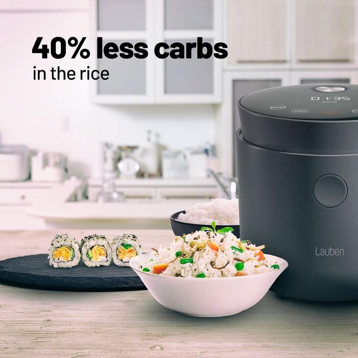 Cuiseur à riz Low Sugar 1,5L - 6 modes - Inox - Jusqu'à 30% de réduction