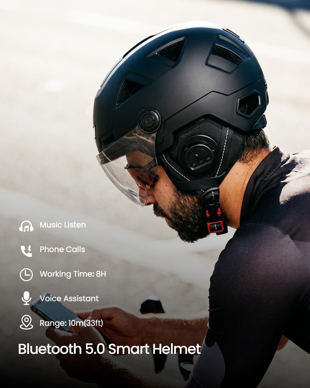 Casque de vélo intelligent Bluetooth avec clignotants - Jusqu'à 34% de réduction