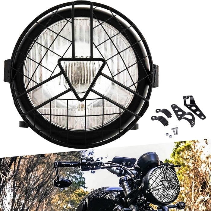Phare LED 6,8" Moto Universel avec Grille - Jusqu'à 28% de remise
