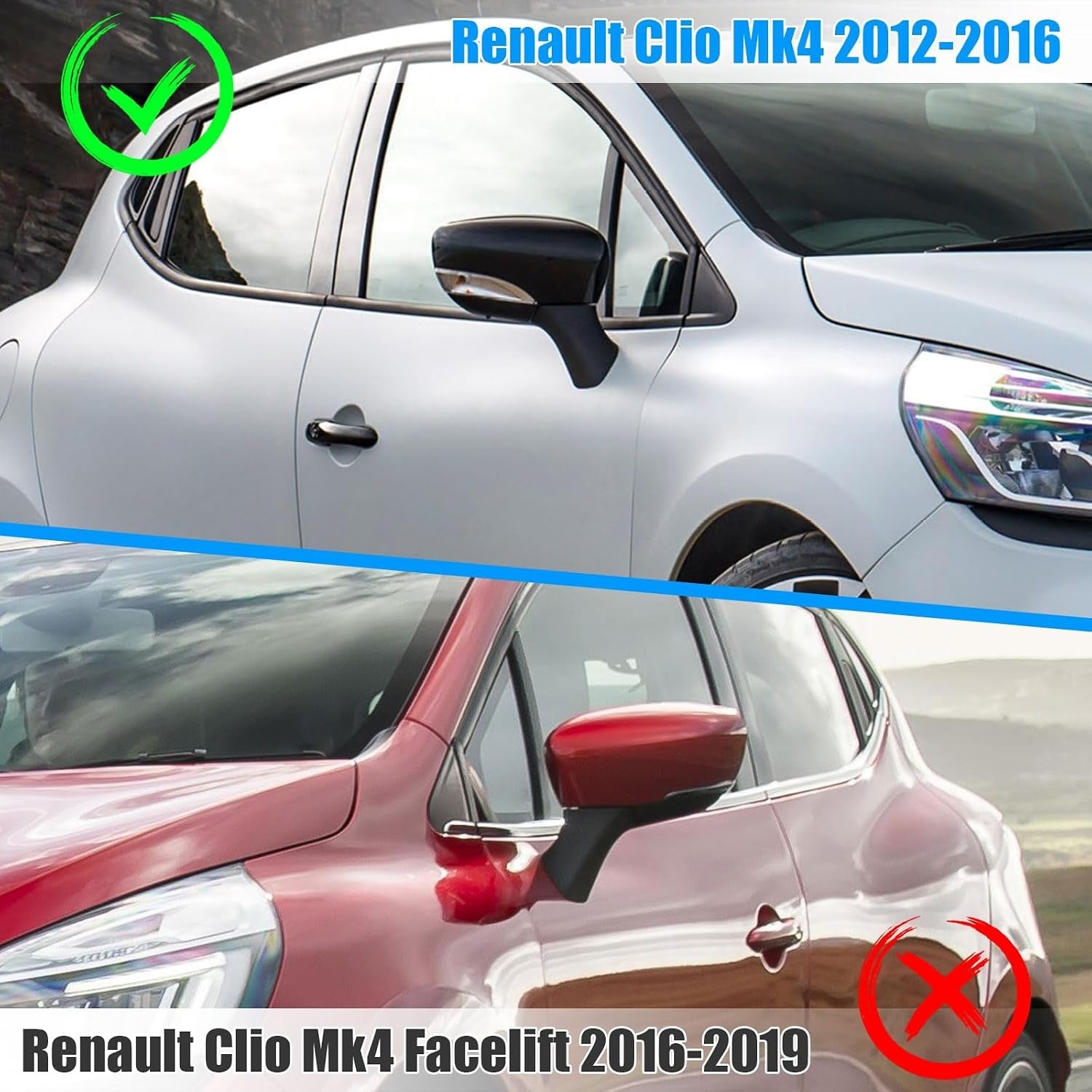 Coques de rétroviseurs pour Renault - ABS Blanc - Jusqu'à 28% de remise