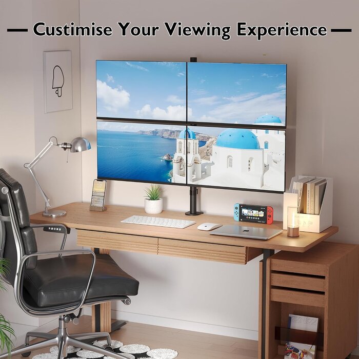 Support bureau 4 écrans 13-27" articulé - Jusqu'à -33% sur l'outlet