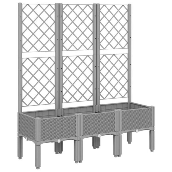 Jardinière avec treillis 120x40x142 cm gris clair - Jusqu'à -34%