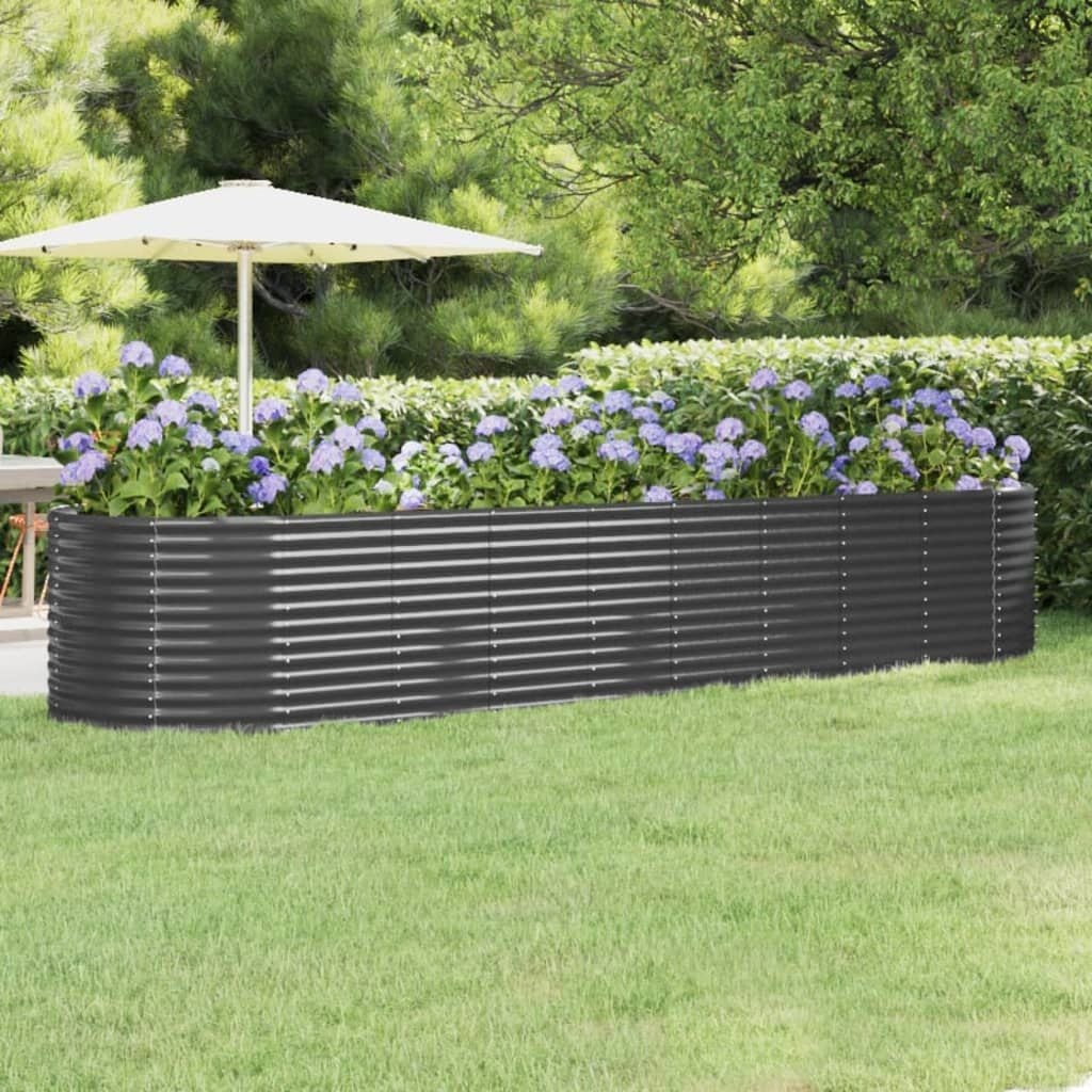 Bac à fleurs surélevé ovale en acier anthracite 396cm - Jusqu'à 35% de remise