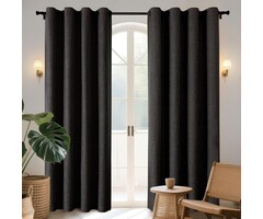 Rideaux occultants thermiques effet lin (lot de 2) - Jusqu'à -56%