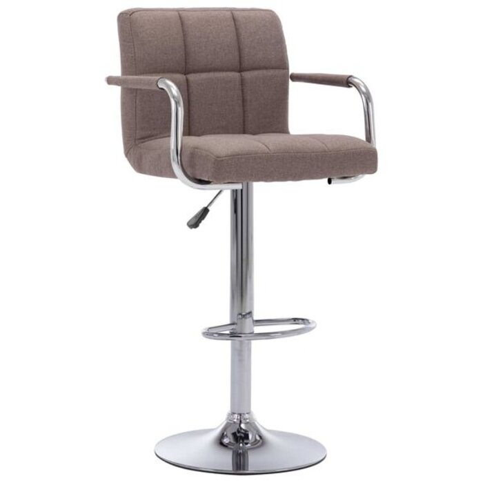Tabouret de bar réglable en tissu taupe - Jusqu'à 34 % de réduction