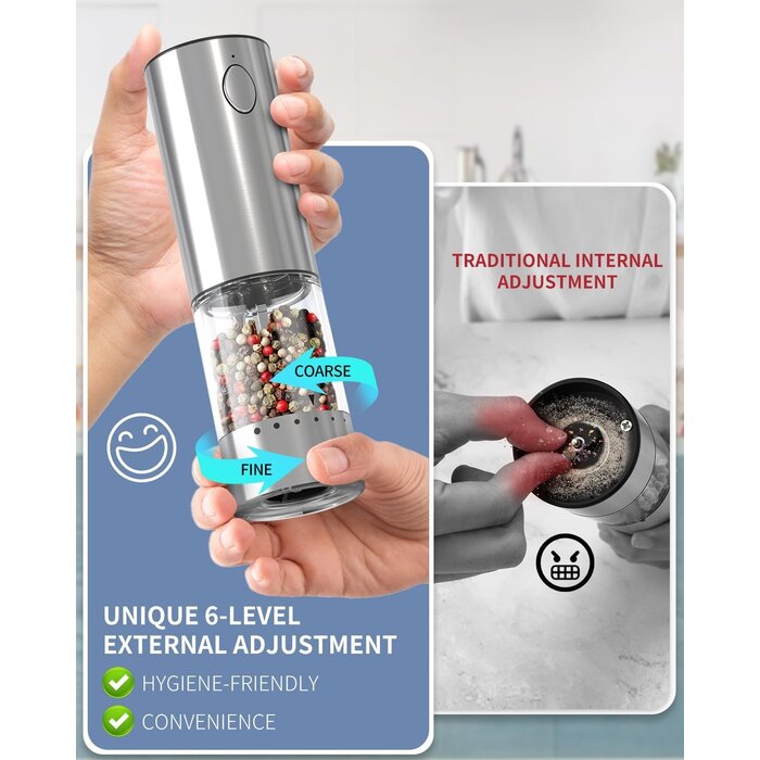 Set moulins à sel et poivre électriques rechargeables - Jusqu'à 33% de remise