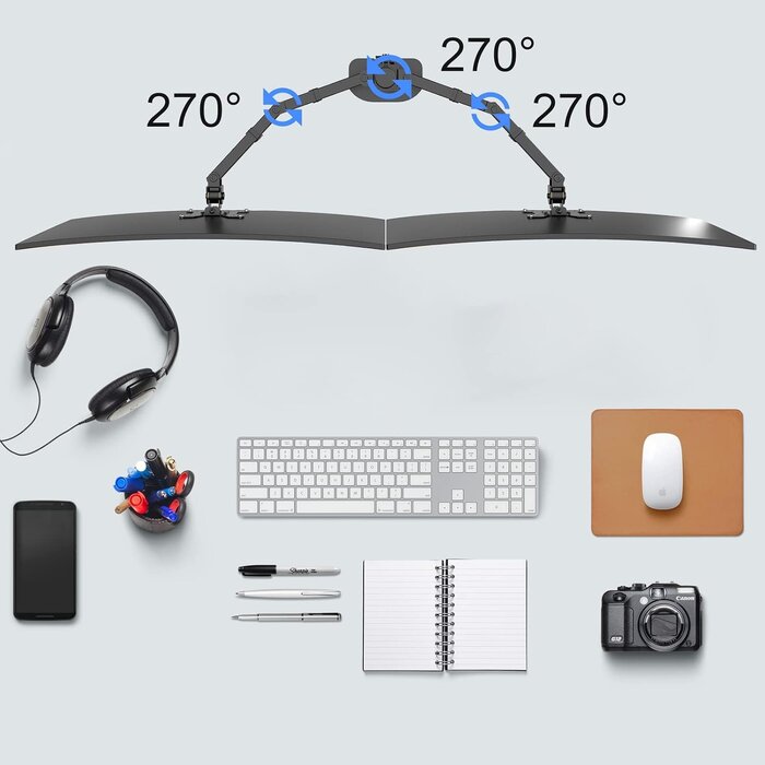 Support Double Moniteur 13-27" Ergonomique - Jusqu'à -27% sur l'Outlet