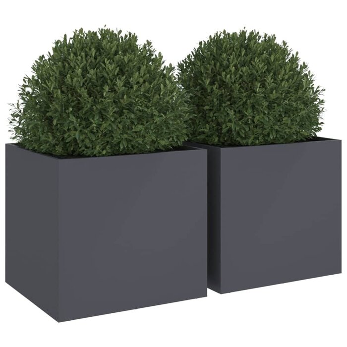 Vidaxl Lot de 2 jardinières en acier anthracite 49cm - Jusqu'à -34%