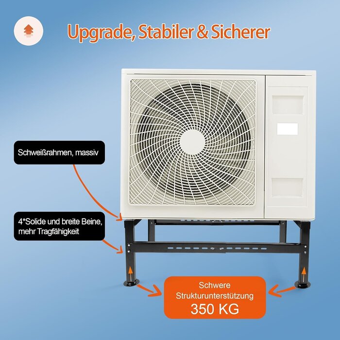 Support au sol pour clim - 55 cm - Acier noir - 350 kg - Jusqu'à -29%