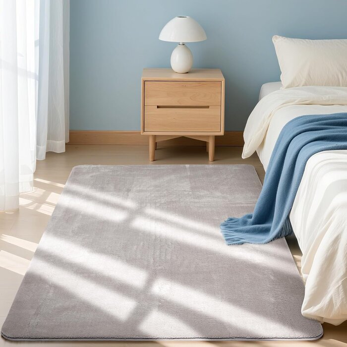 Tapis poil ras gris clair 120x170cm - Jusqu'à -27% sur le prix neuf