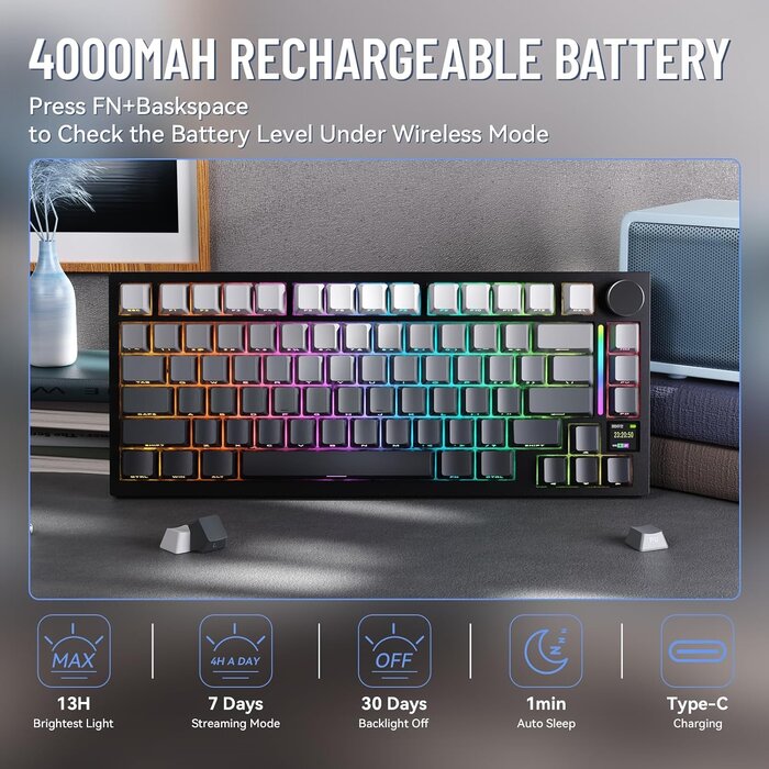Clavier mécanique 75% Gaming sans fil : jusqu'à 29% de remise