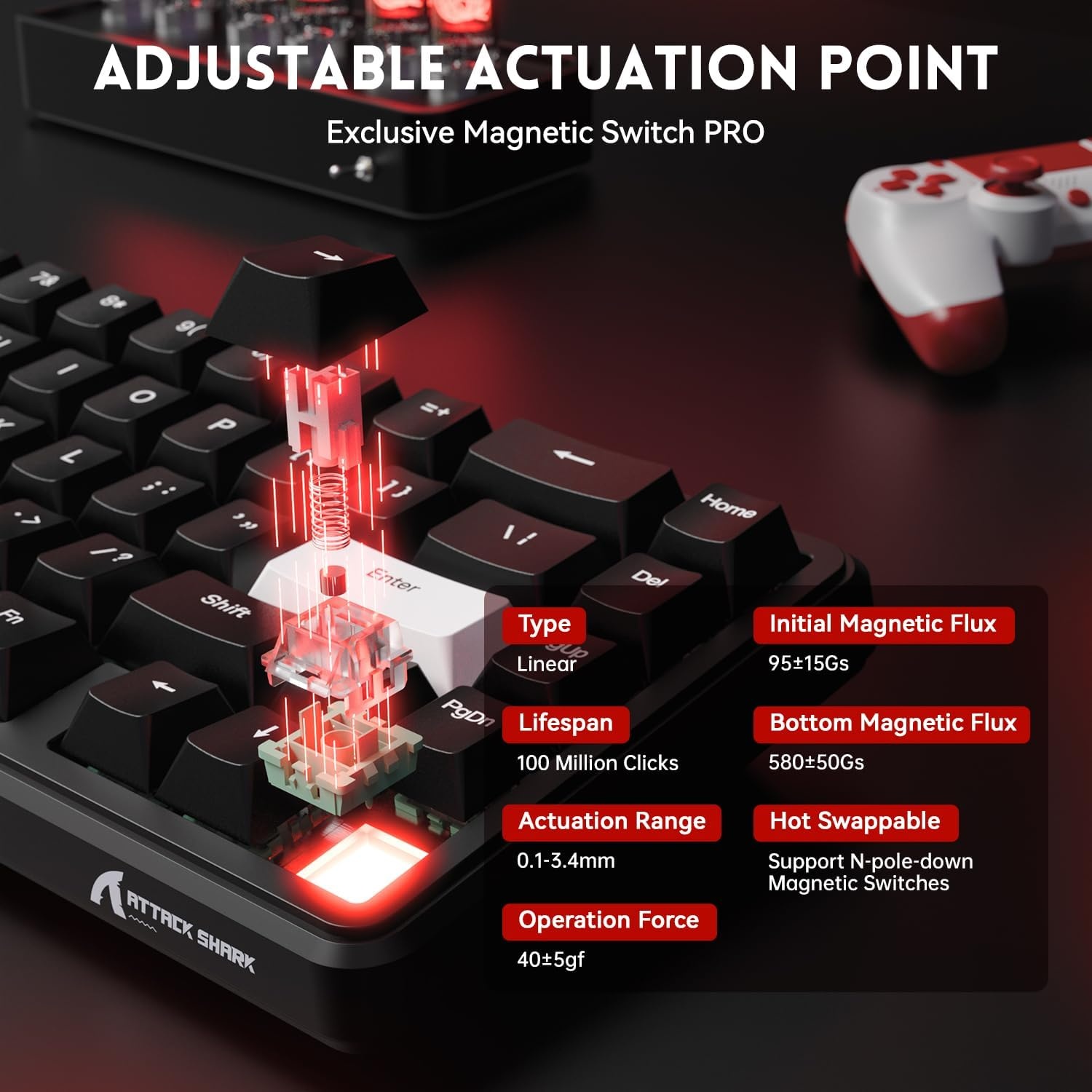 Clavier Gaming Mécanique 60% Switchs Magnétiques - Jusqu'à -29% en Outlet