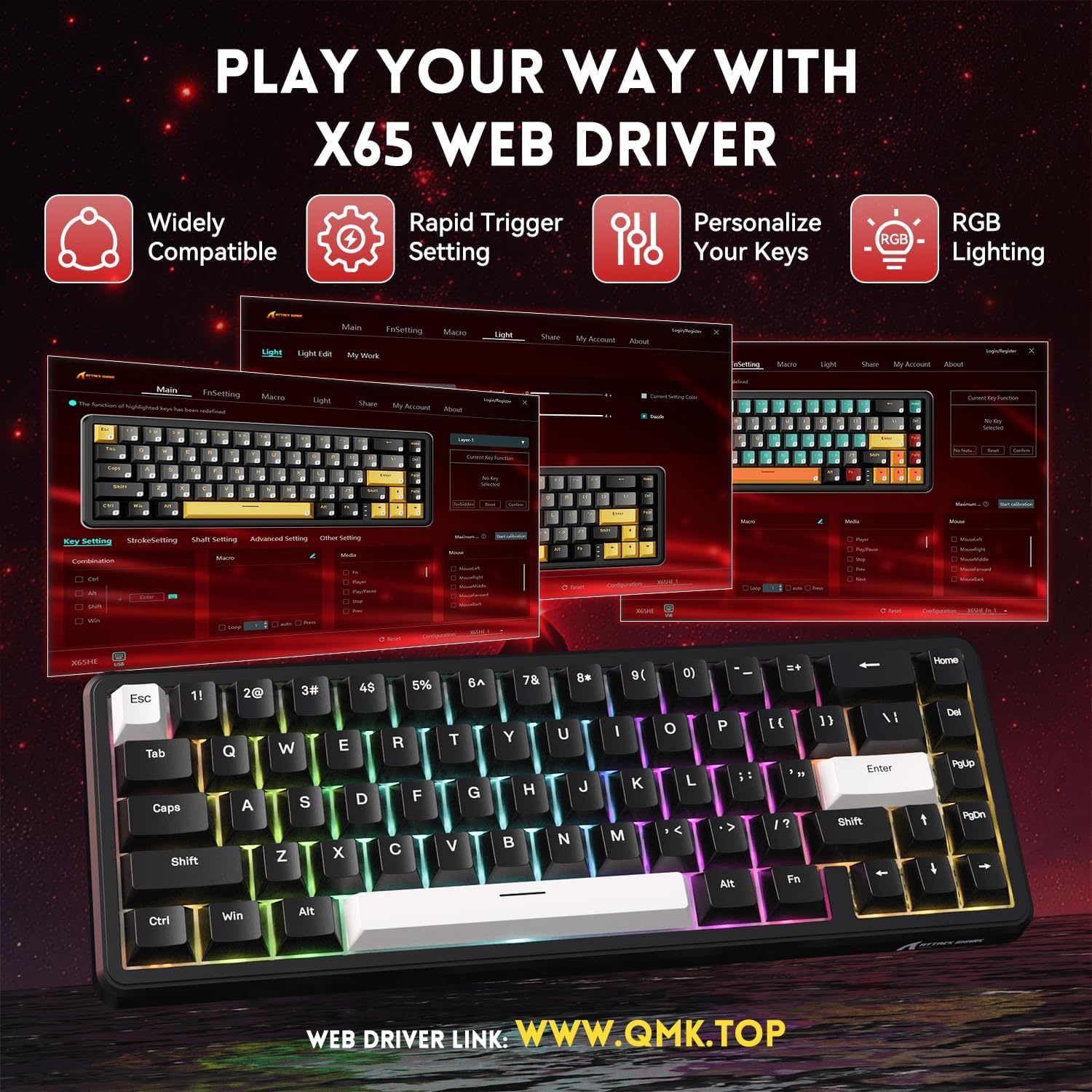 Clavier Gaming Mécanique 60% Switchs Magnétiques - Jusqu'à -29% en Outlet
