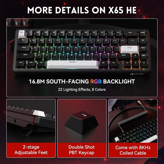 Clavier Gaming Mécanique 60% Switchs Magnétiques - Jusqu'à -29% en Outlet