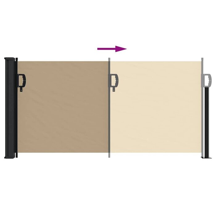 Paravent latéral rétractable 100 x 300 cm beige - Jusqu'à -34%