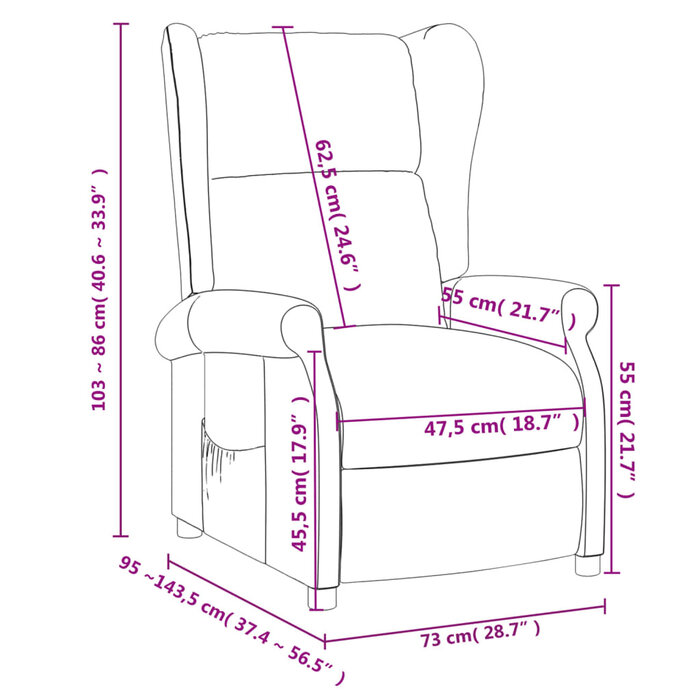 Vidaxl Fauteuil inclinable en tissu marron - Jusqu'à 35% de réduction