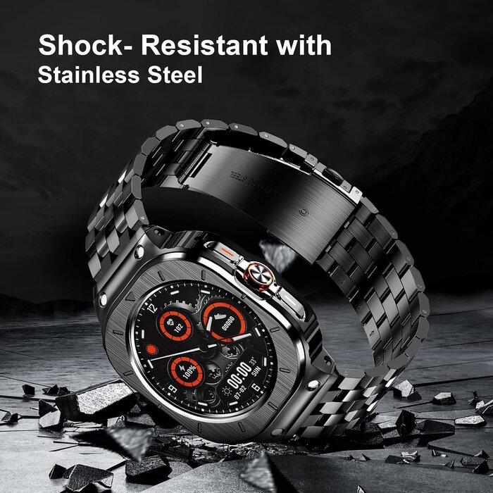 Bracelet et boîtier acier pour montre connectée 47 mm - Jusqu'à -32%