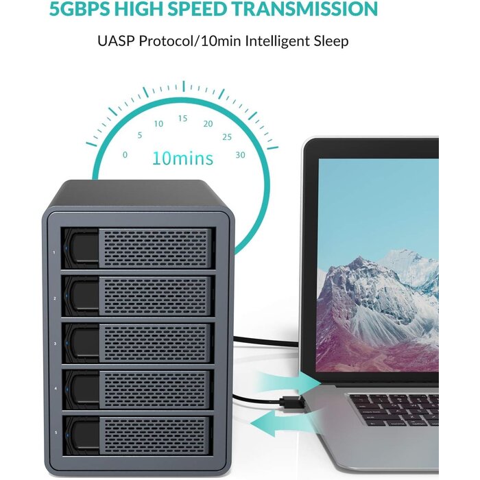 Boîtier externe 5 baies 90 To - USB 3.0 - Jusqu'à -30% sur votre stockage