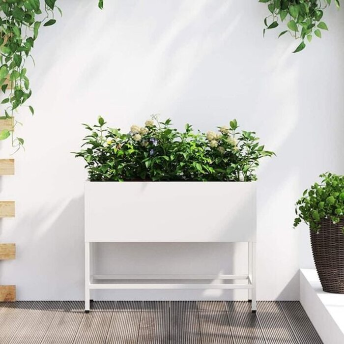 Vidaxl Jardinière surélevée en acier blanc 60cm - Jusqu'à -33%