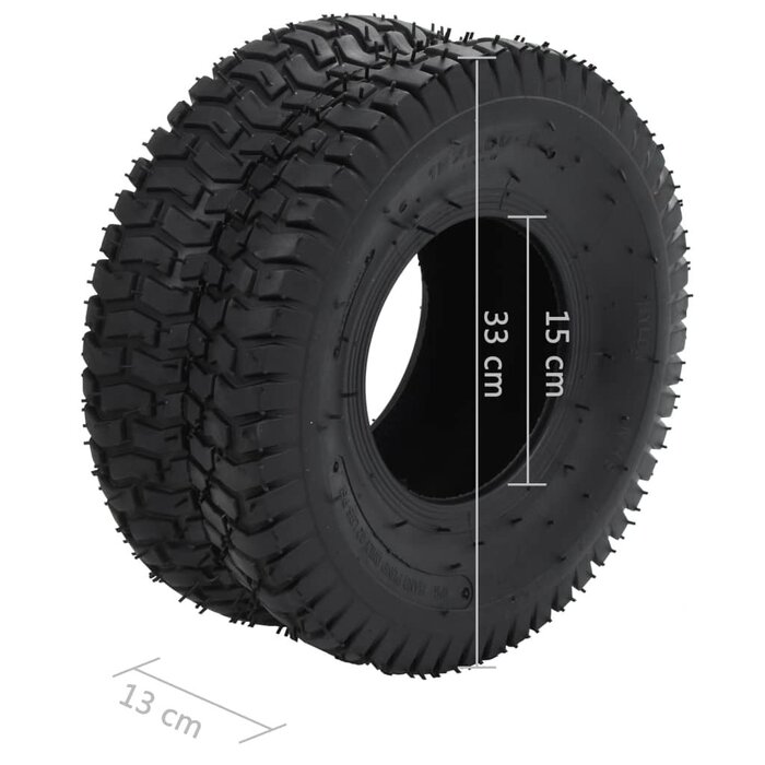Vidaxl Lot de 2 pneus brouette 15x6.00-6 4PR - Jusqu'à -33% sur l'outlet