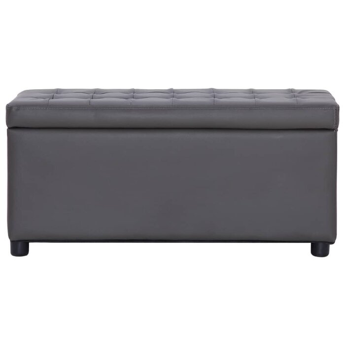 Vidaxl Pouf de rangement gris 87,5 cm - Jusqu'à 35% de remise