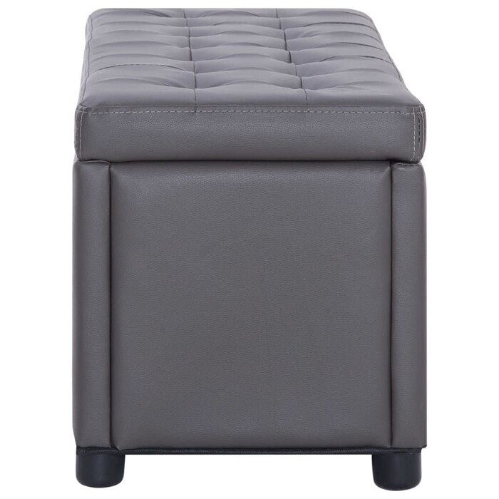 Vidaxl Pouf de rangement gris 87,5 cm - Jusqu'à 35% de remise
