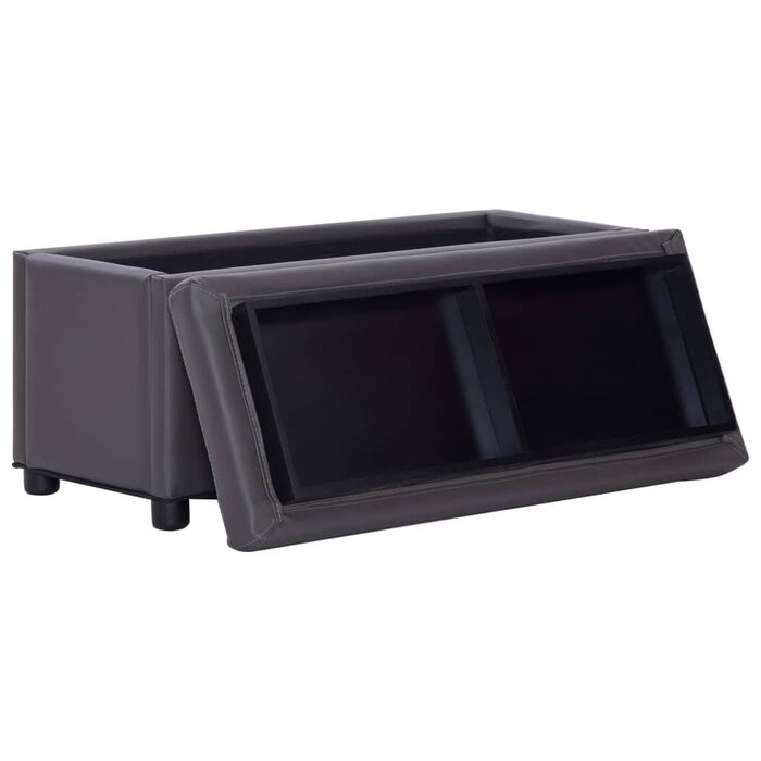 Vidaxl Pouf de rangement gris 87,5 cm - Jusqu'à 35% de remise