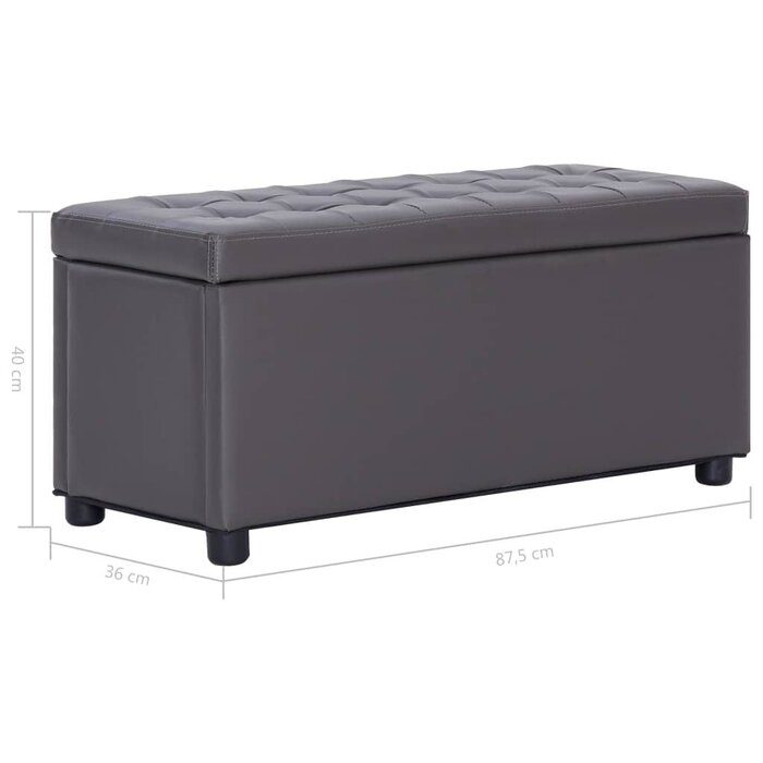 Vidaxl Pouf de rangement gris 87,5 cm - Jusqu'à 35% de remise