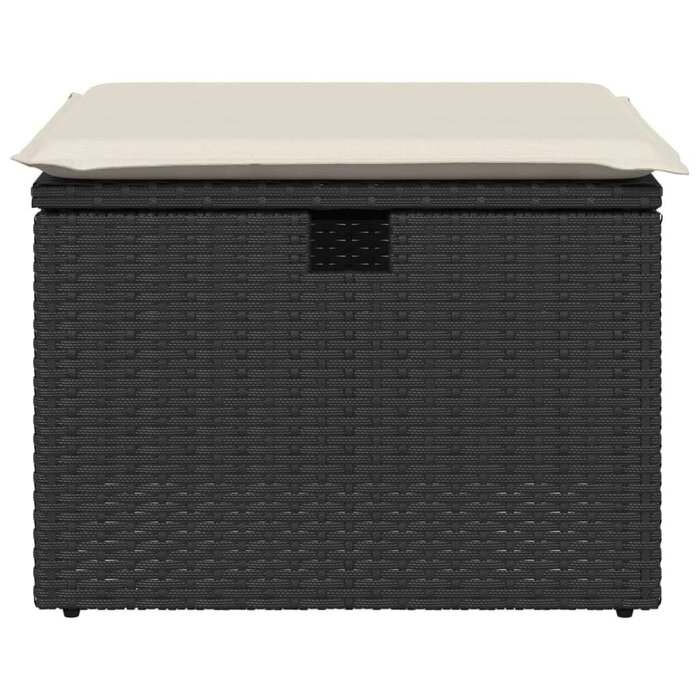 Vidaxl Pouf de jardin avec coffre - Jusqu'à 33% de remise sur le rotin noir