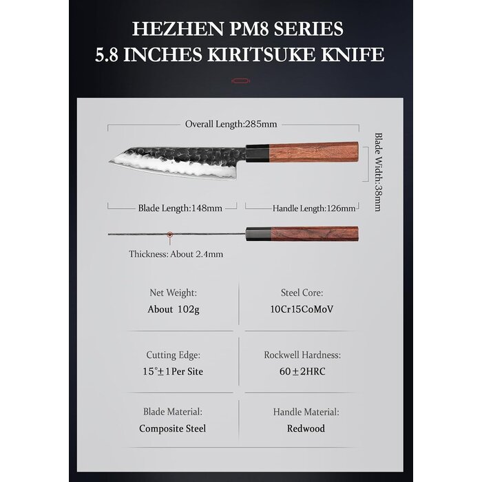 Couteau Kiritsuke 15 cm en Acier 3 couches - Jusqu'à -33% sur l'Outlet