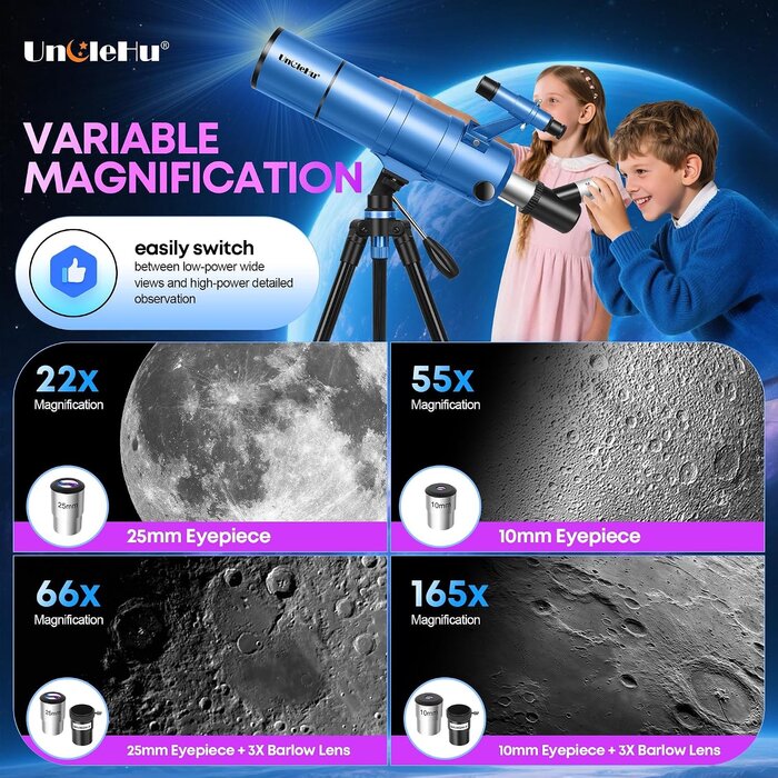 Télescope Astronomique 90/550mm avec Trépied - Jusqu'à -35%