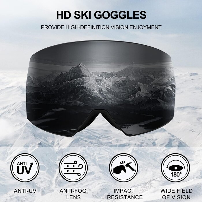 Masque de ski unisexe anti-buée OTG - Protection UV400 - Jusqu'à -30%