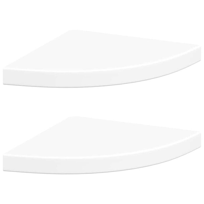 Vidaxl Lot de 2 étagères d'angle flottantes MDF blanc - Jusqu'à -33%