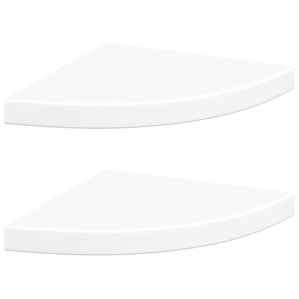 Vidaxl Lot de 2 étagères d'angle flottantes MDF blanc - Jusqu'à -33%