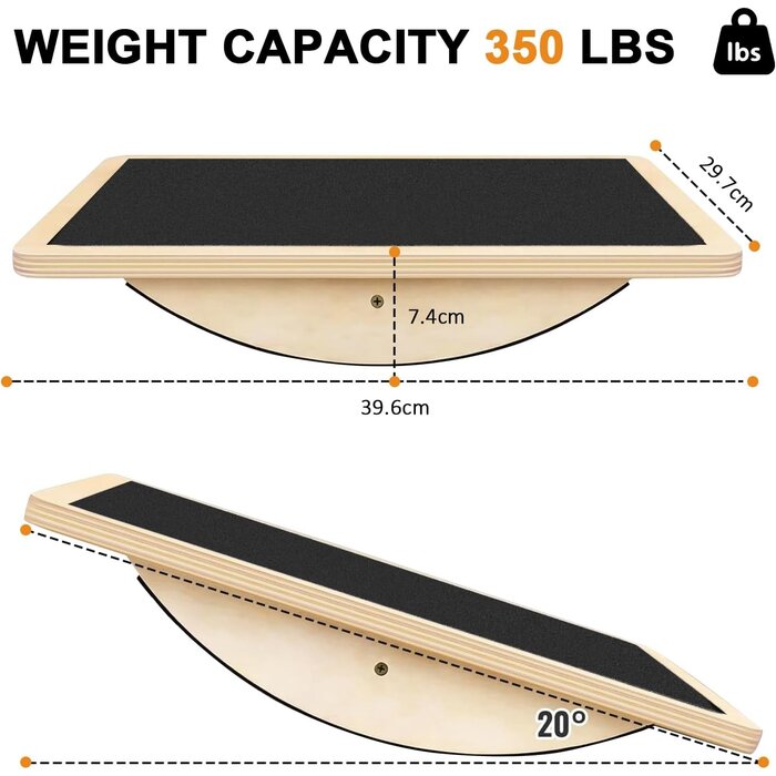 Planche d'équilibre en bois antidérapante - Fitness & Rééducation - Jusqu'à -32%