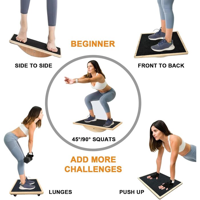 Planche d'équilibre en bois antidérapante - Fitness & Rééducation - Jusqu'à -32%