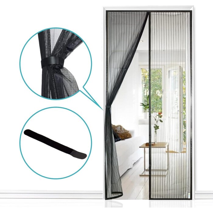 Moustiquaire magnétique 70x210 cm - Noir - Jusqu'à -26% de remise