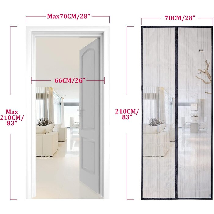 Moustiquaire magnétique 70x210 cm - Noir - Jusqu'à -26% de remise