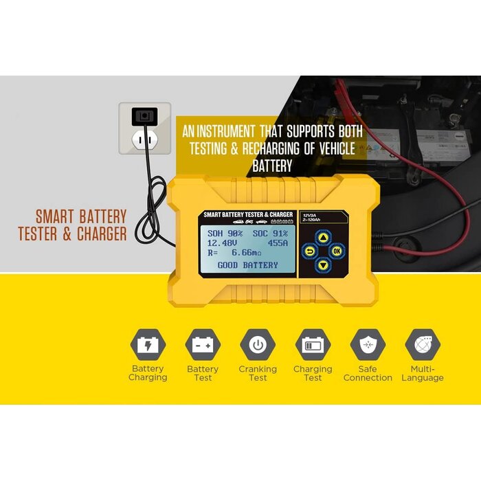 Testeur et Chargeur Batterie 12V Intelligent - Jusqu'à -32% sur l'Outlet