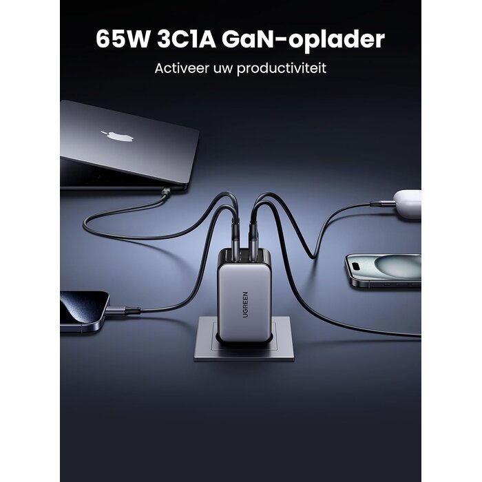 Chargeur rapide 65W GaN 4 ports - Jusqu'à -32% sur votre sélection