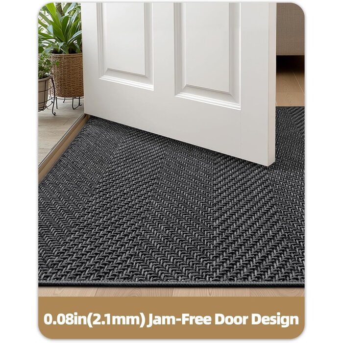 Paillasson Gris 122 x 183 cm - Anti-dérapant & Lavable - Jusqu'à -29%